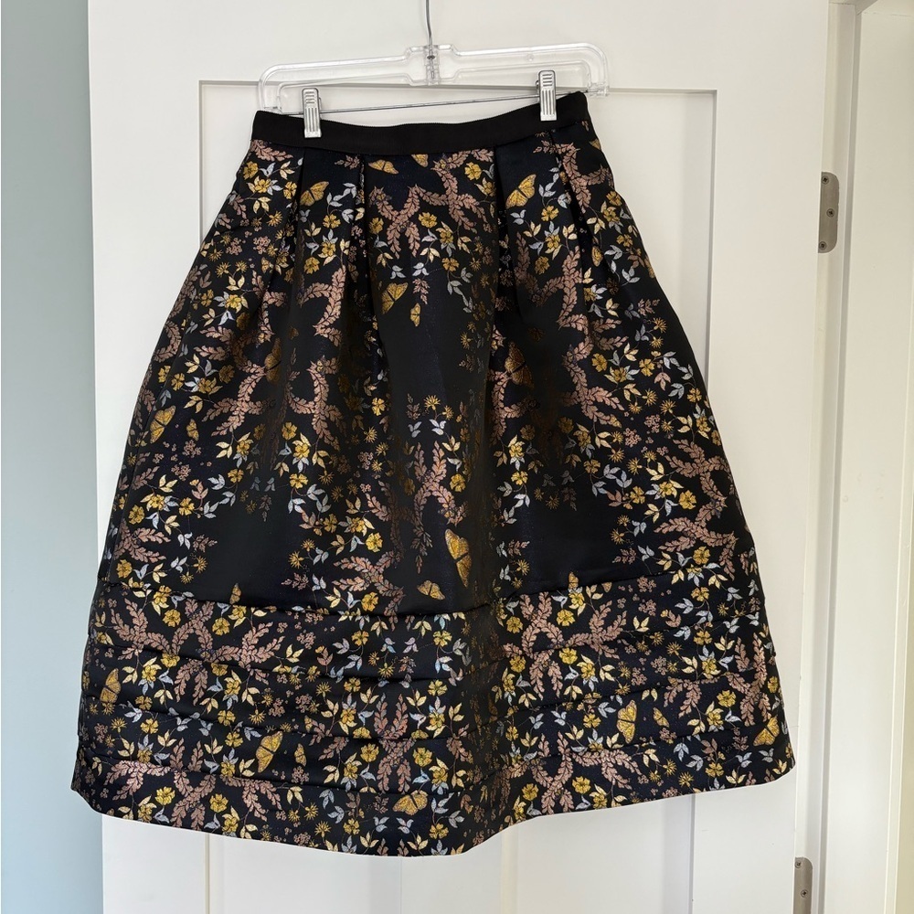 Ted Baker London Dotalle Kyoto Garden Jacquard Midi Skirt Sz 2 - Picture 3 of 11